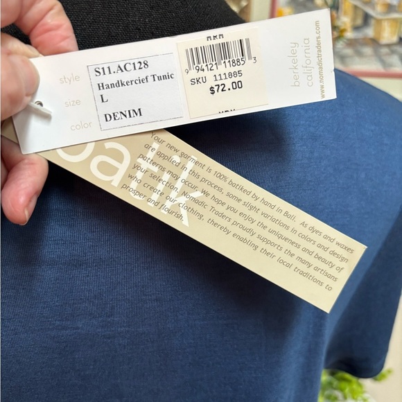 NORMATIC TRADER BLUE TIE DYE OMBRE BEACH RESORT POOL TUNIC/ MINI DRESS SZ L - Picture 5 of 8